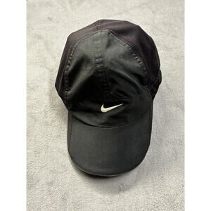 Vintage Nike Hat 7 Panel Cap Black Running Fit Dry Jogging adjustable